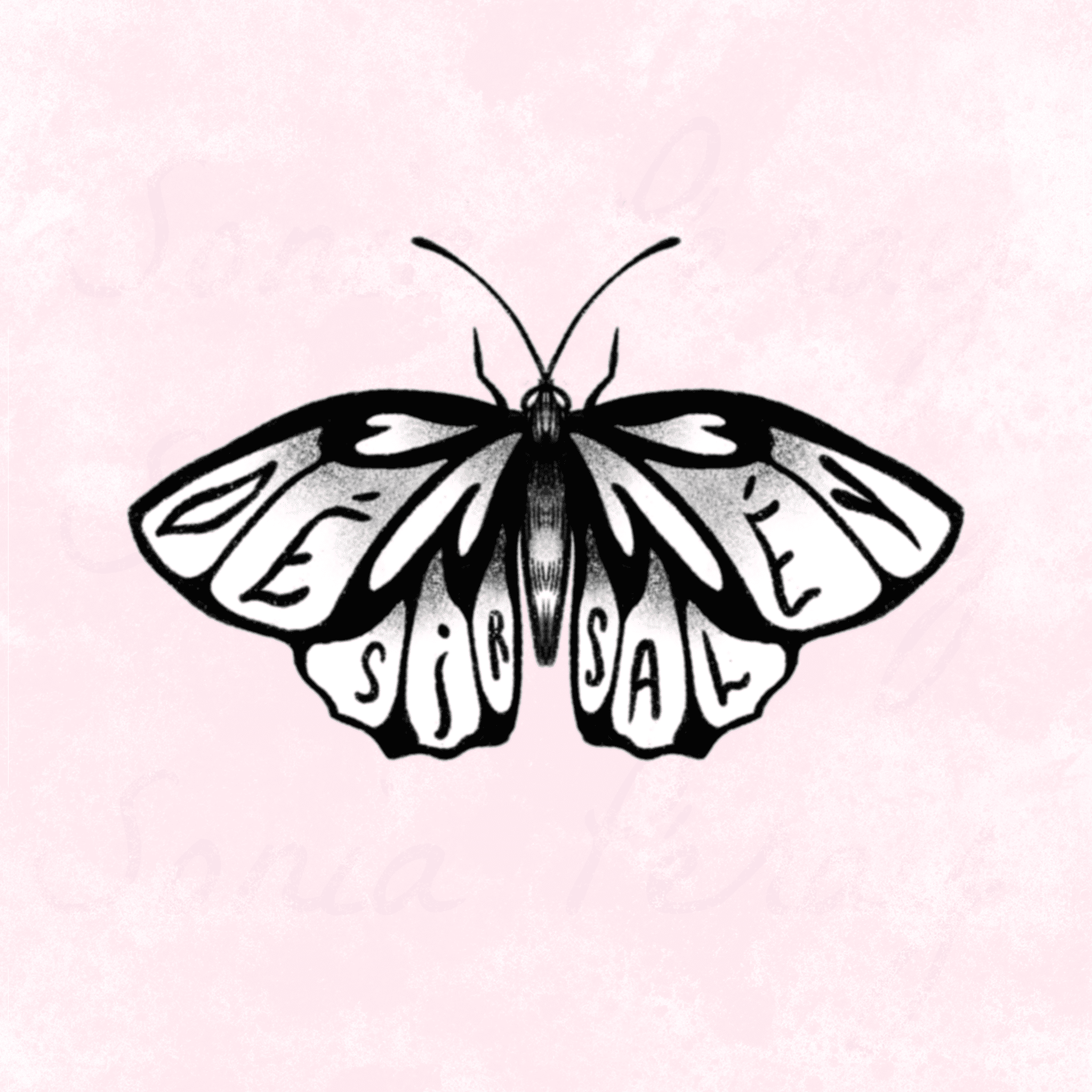 flash tattoo papillon inscrit dans ses ailes désir salé